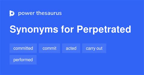 42 Synonyms of PERPETRATED .
